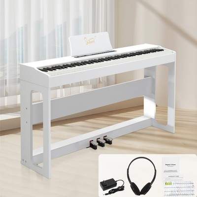 Glarry GDP-104 88 Keys Full Weighted Keyboards Digital Home Piano School White