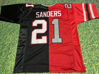 NWT Men's Stitched #21 Sanders Throwback Red/Black Split Retired Jersey XS - 5XL