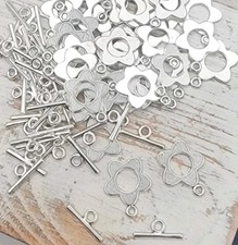 h7301 15 complete Flower toggle Clasps beads for jewelry making