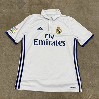 Real Madrid Soccer Jersey Shirt Youth XL White Adidas 2016-17 Home