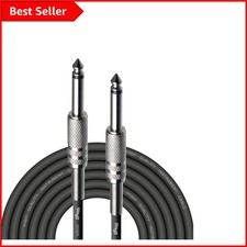 6m Black Instrument Cable with 6.35mm Male-to-Male Connectors for Musicians