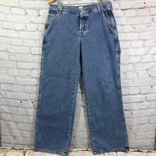 Calvin Klein Carpenter Jeans Vtg 90's Y2K Button Fly Wide Leg Womens 9 USA