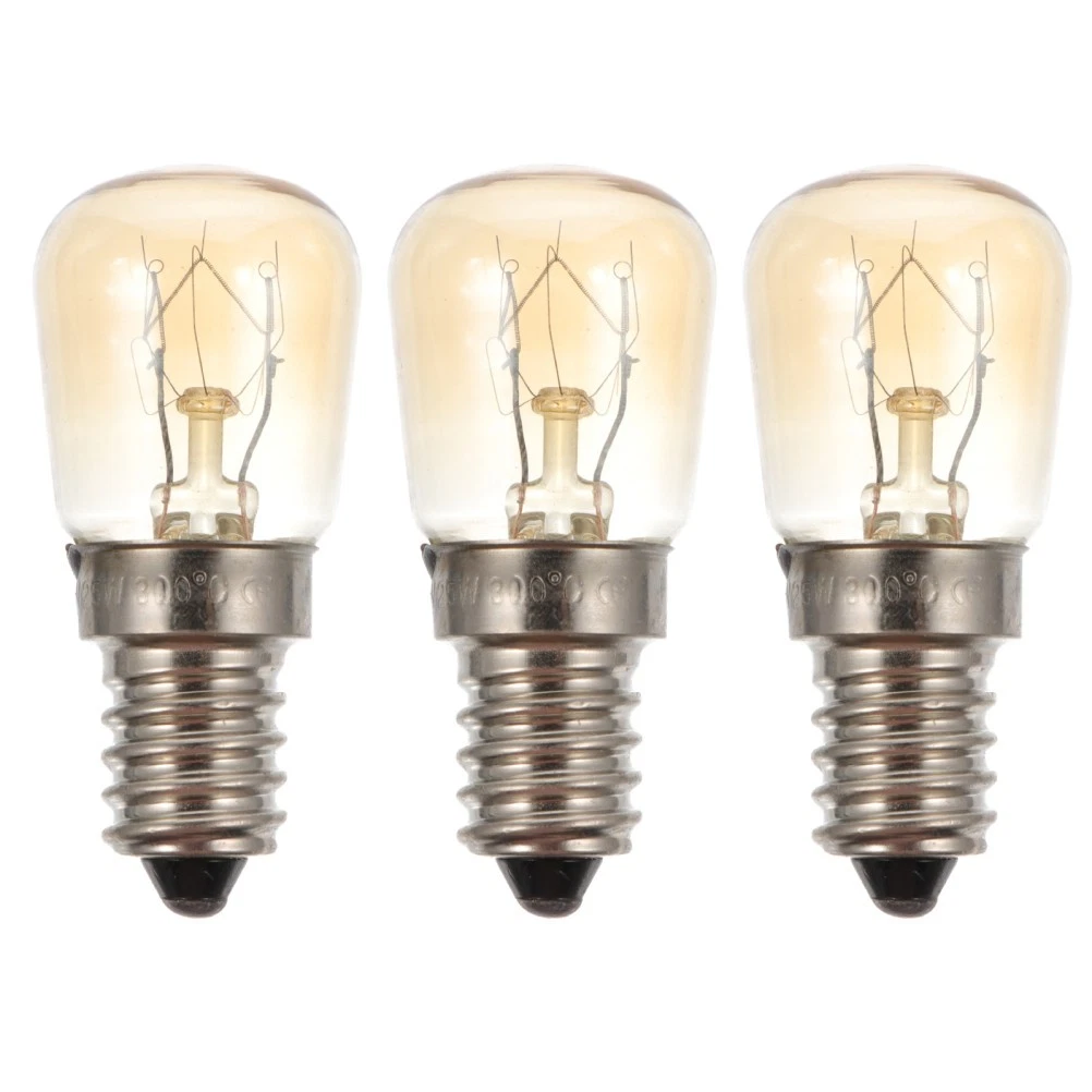 3 Pcs Heat Resistant Appliance Light Bulb Oven Lamp Halogen E14 25 W