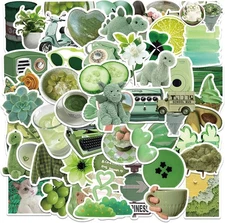 60PCS Green Plant Aesthetic Aesthetic, As Shown in the Figure 