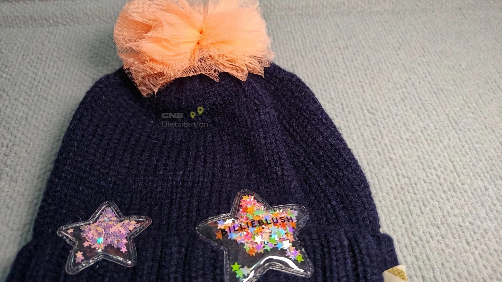 BILLIEBLUSH star detail POM size 2-3T Toddler Hat Knit NEW US STOCK & SHIP MSS
