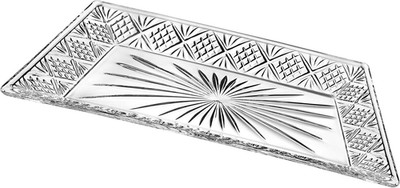 Dublin Rectangular Crystal Tray 12x6.5 Clear Hostess Serving Appetizer Dish