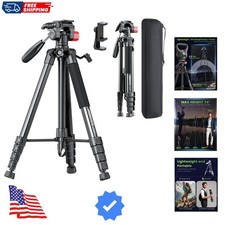 74"-Camera-Tripod, Porfessional Aluminum Heavy Duty Tripod Stand for Mirrorle...