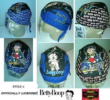 BETTY BOOP BIKER GIRL FITTED Tied BANDANA Bandanna Doo Do Du Rag Skull Cap Head