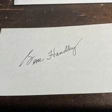 GENE HANDLEY INDEX CARD SIGNED 1946-47 PHILADELPIA A'S D.2009