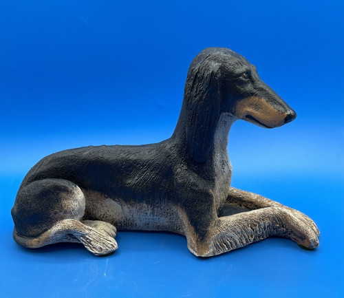 VINTAGE  FIGURINE OF A SALUKI DOG AN ORIGINAL SIGNED BY ARTIST T C SCHOCH