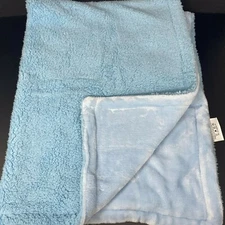 Idea Nuova Solid Blue Baby Blanket Velour Faux Fur RN 76541 Boy Security Lovey