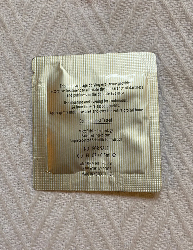 AMOREPACIFIC Time Response Crema Renovadora de Ojos Lámina .5 ml NUEVO Foto 2 de 2