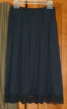 OLGA Style 936 Black Below the Knee NYLON HALF SLIP 24 - 27 X 25 size S