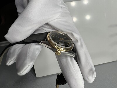 Rolex Datejust 16013 *Genuine Alligator Rolex Brand Strap* *Steel/Gold* *Fluted*