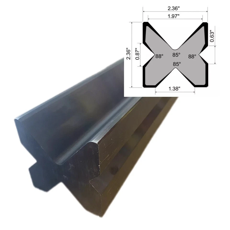 NEW 32.87" Press Brake Die 2.36" sq.  - V Openings:1.97" 1.38" 0.87" and 0.63" - Image 4 of 4