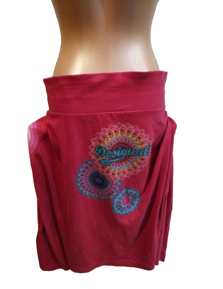 Desigual Mujer Falda Talla L Rojo Multi Floral Foto 2 de 4