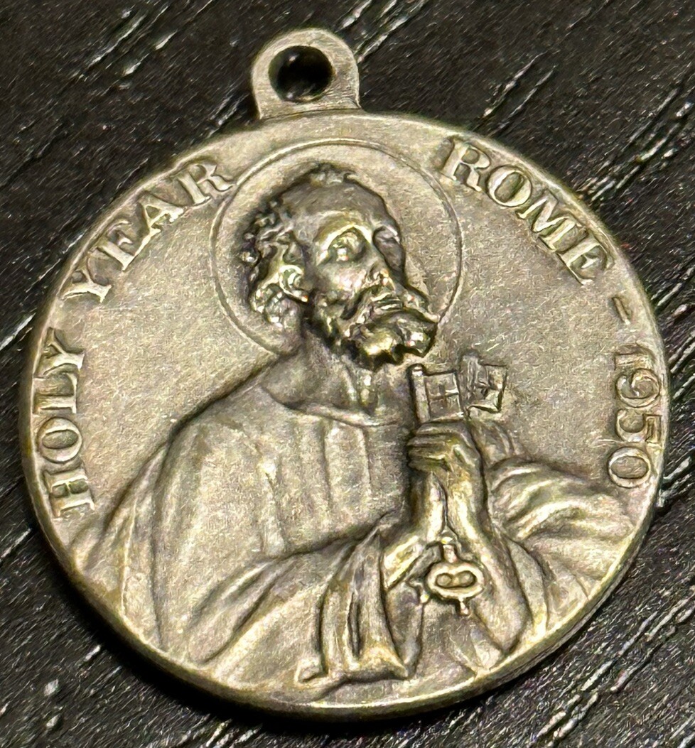 1950 Rome Pope Pius XII Pendant Charm Religious Catholic Medal