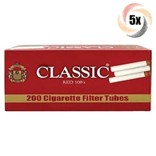 5x Boxes Classic Full Flavor 100MM 100's ( 1,000 Tubes ) Cigarette Tobacco RYO