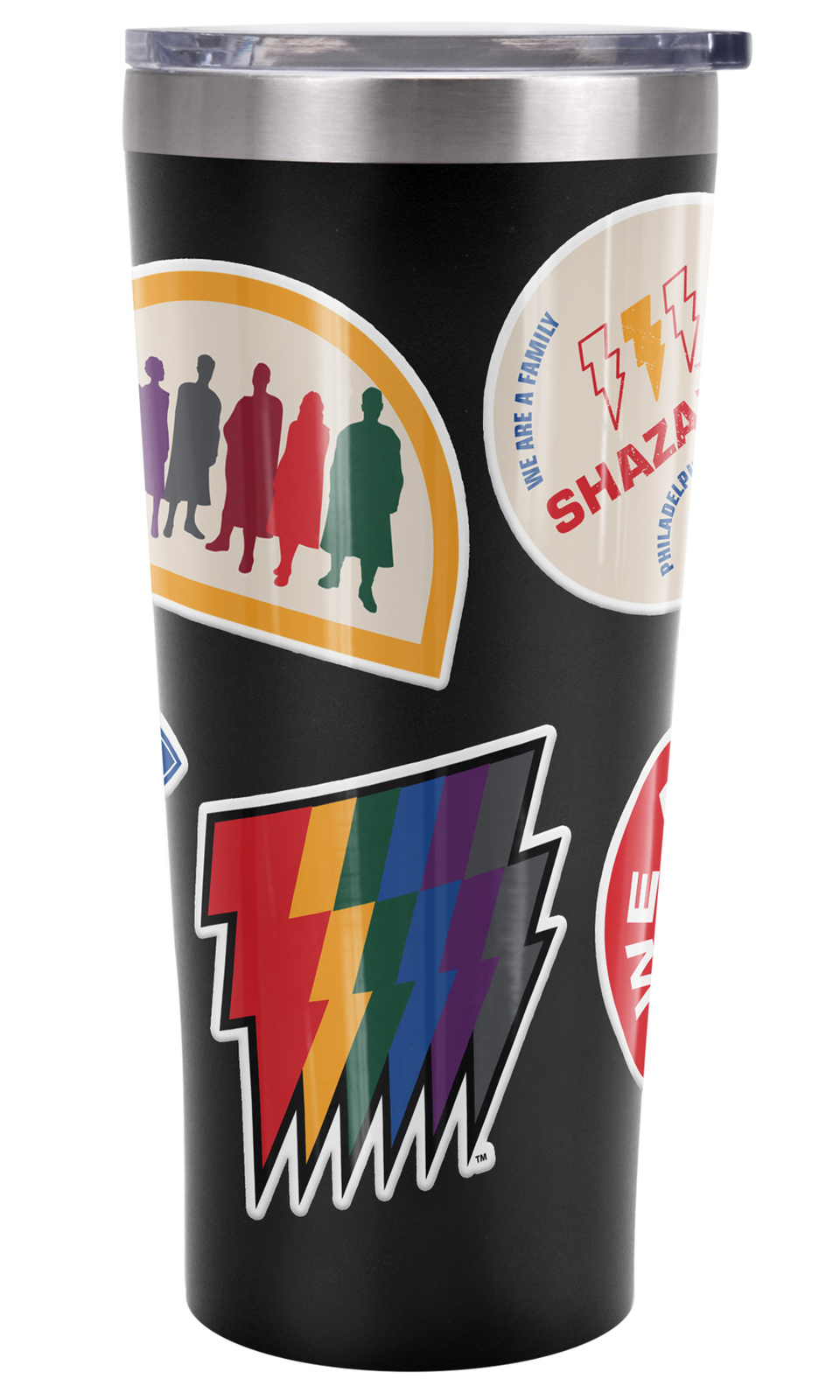 Shazam! Shazamily Stickers Tumbler 20oz Vacuum Insulated Leak Resistant