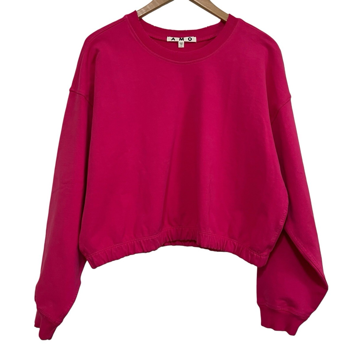 AMO 90's Sweatshirt Cropped Boxy Light Distressing Luminous