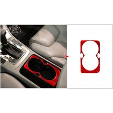 Portavasos de agua de fibra de carbono panel moldura coche para Volkswagen Passat 2006-2007 rojo