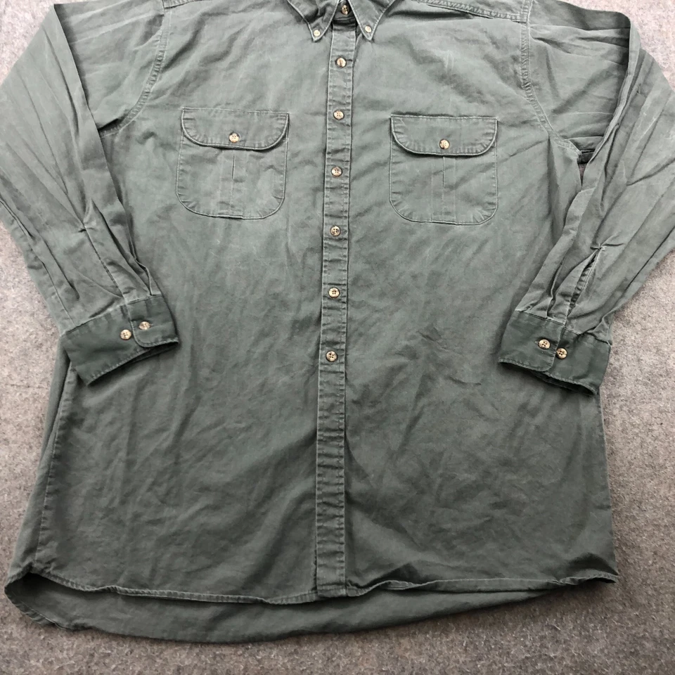 Mossy Oak Companions Shirt Mens 2XL Gray Solid Button Hunting Pocket Outdoors - Image 2 of 4