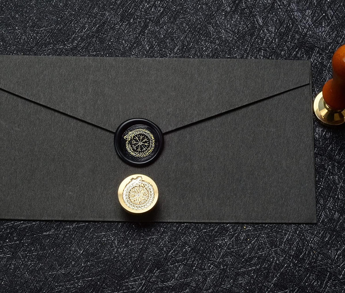 CRASPIRE Goat Wax Seal Stamp - 25mm Removable Brass Head With Wood Handle