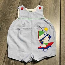 Vintage Overalls Wind Surfing Bear Infants 6-9M
