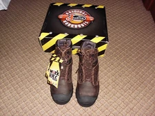 JUSTIN Work 6" Tek Safety Toe Shoes, mens 7W, NIB