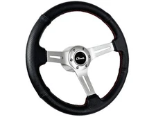 1967-68 Chevy Chevelle 14" 6-Bolt Perforated Black Leather Steering Wheel Kit