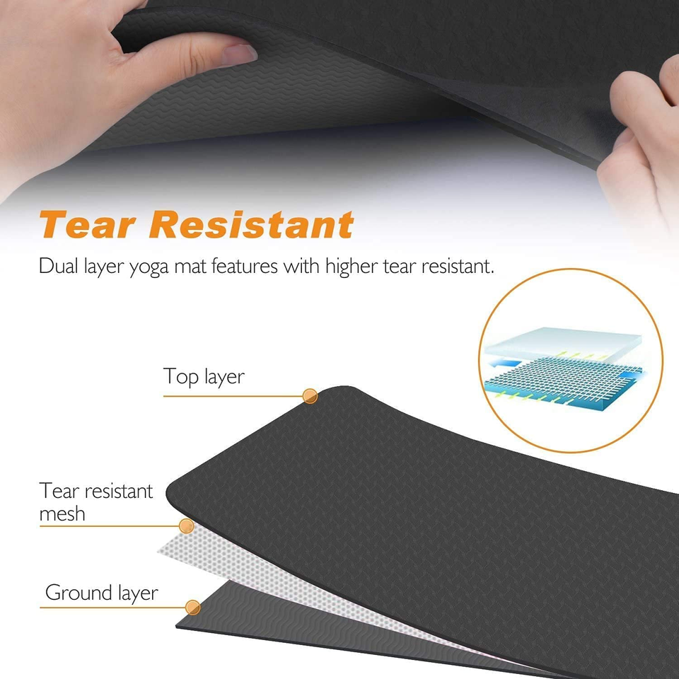Professional NonSlip TPE Yoga Mat, Workout Mat for Yoga, Pilates