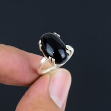 Black Onyx Gemstone Ring Solid 925 Sterling Silver Ring Pleasant LS-533