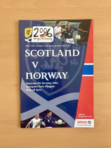 SCOTLAND VS NORWAY 2004 INTERNATIONAL WORLD CUP 2006 QUALIFIER - PROGRAMME - Picture 1 of 4