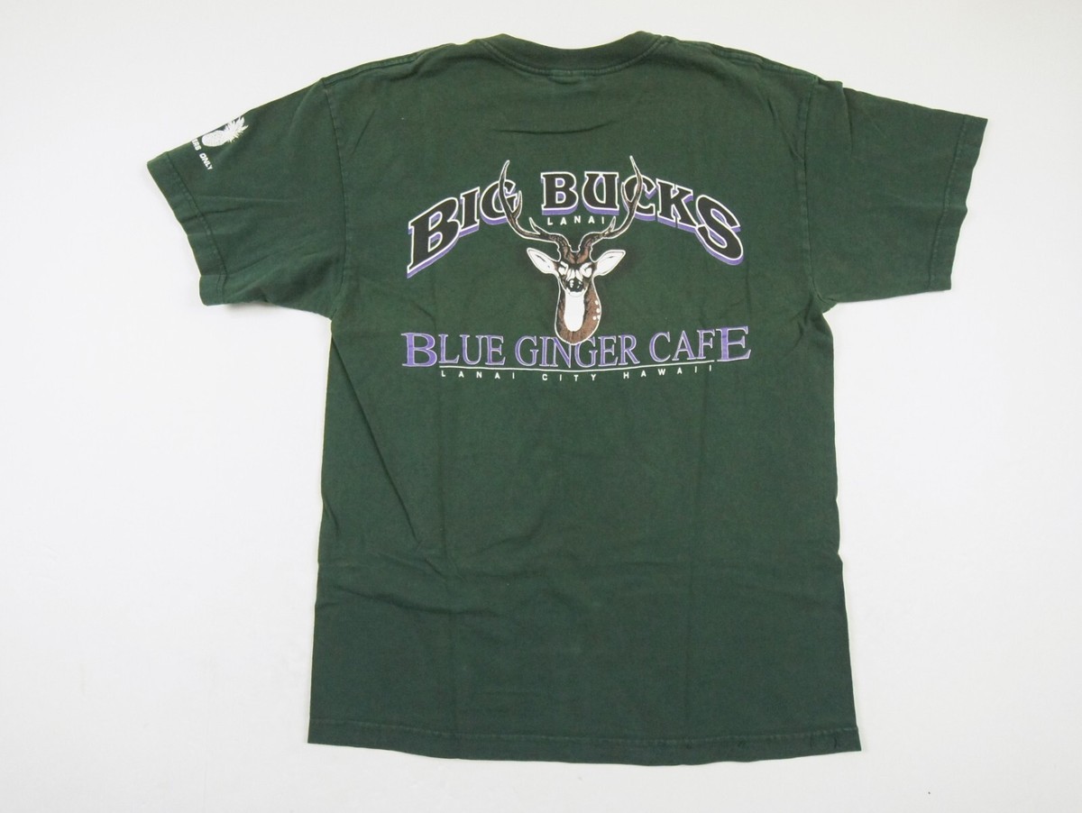 Vintage Blue Ginger Cafe Shirt Mens Large Green Lanai Hawaii Big