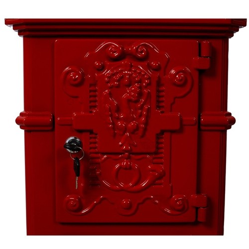 Outdoor Rainproof Post Box Mailbox Red Cast Aluminum Large-Capacity Letter Box - Picture 17 of 18