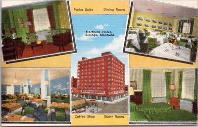 Multiple Views, Northern Hotel, Billings, Montana - c1940s Linen Postcard
