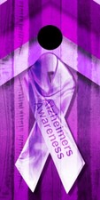 Alzheimers Awareness Wood Cornhole Wrap Bag Toss Skin Decal Sticker