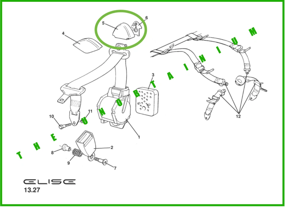 ПОДХОДИТ/ДЛЯ LOTUS ELISE & EXIGE 04-22 ОБОДОК РЕМНЯ БЕЗОПАСНОСТИ ДЕТАЛЬ # B116U6007S, A116U6007S - Изображение 3 из 4