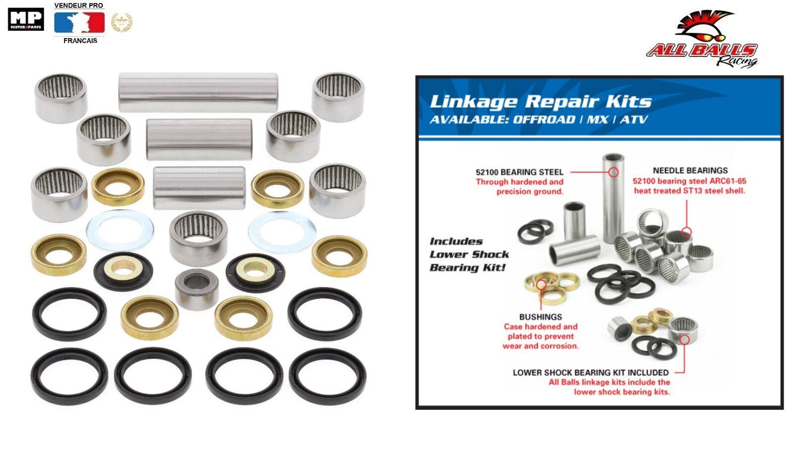 Kit roulement de biellette d'amortisseur 27-1003 haute performance pour Honda CR 125 R