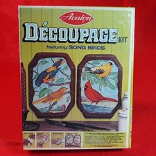 1970's Avalon Decoupage Kit Song Birds Plaques  3361 Hobby Craft VTG 2 Plaques