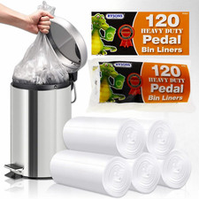 10L Pedal Bin Liners 240 Counts Small Clear Plastic Bin Bags Strong Wastebasket