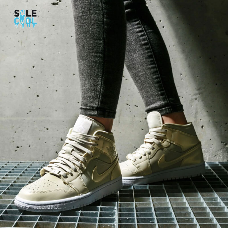 Nike Air Jordan 1 AJ1 Mid Goose Feather Lemon Yellow Womens