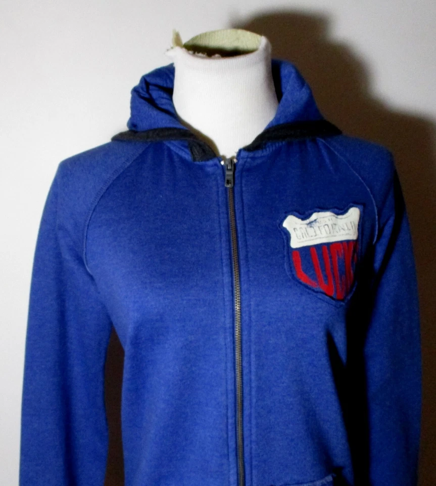 Sudadera con Capucha LUCKY BRAND Azul Cremallera Completa Talla M Foto 2 de 4