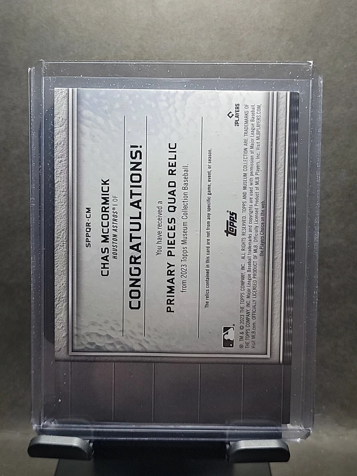 2023 Museum Collection Chas McCormick Primary Pieces Quad Relic 89/99, Astros - Image 4 of 4