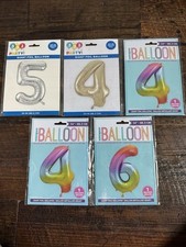 5 NEW 34" Party Balloons - 3 4, 1 5  1 6 - Sealed Packs - Air Or Helium