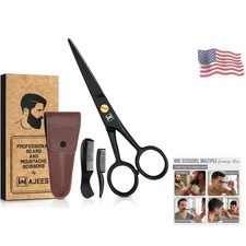 Mustache Beard Scissors for Men Professional 5" Stainless Steel Grooming ...