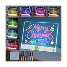 LED Note Board with 7 Colors, Rechargeable Light Up Acrylic Dry Era... Fast Ship