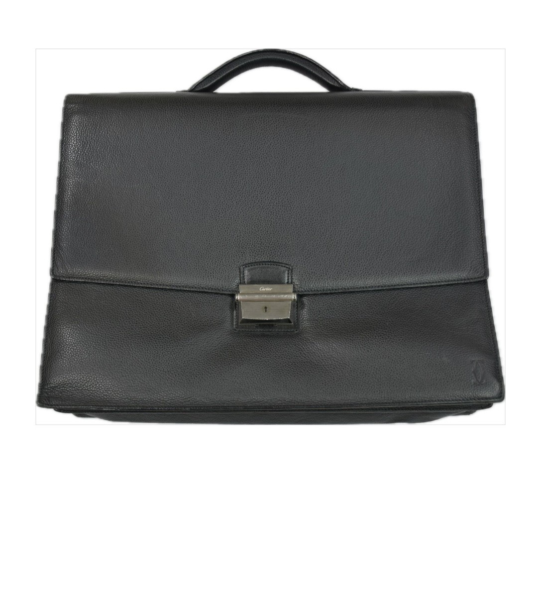Cartier Pasha Business Bag Briefcase Handbag Leather Black | eBay
