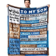 50x60 Inch To My Son Soft Fleece Throw Blanket Gifts From Mom Dad Blue
