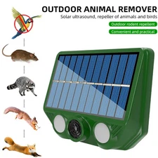 Solar Animal Repeller Ultrasonic Mole Repellent IP66 Waterproof USB Rechargeable
